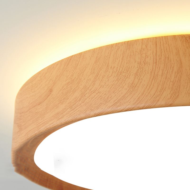 Luces de techo empotradas redondas Iluminación empotrada LED de madera para dormitorio