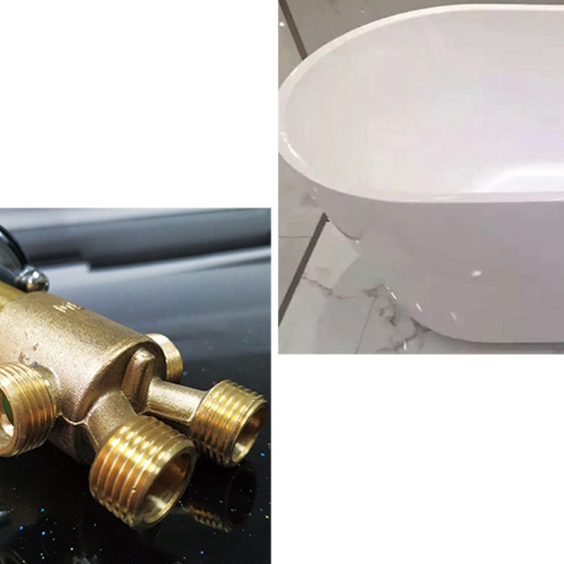 Acrylic Oval Bathtub for Bathroom Modern Soaking Freestanding Tub