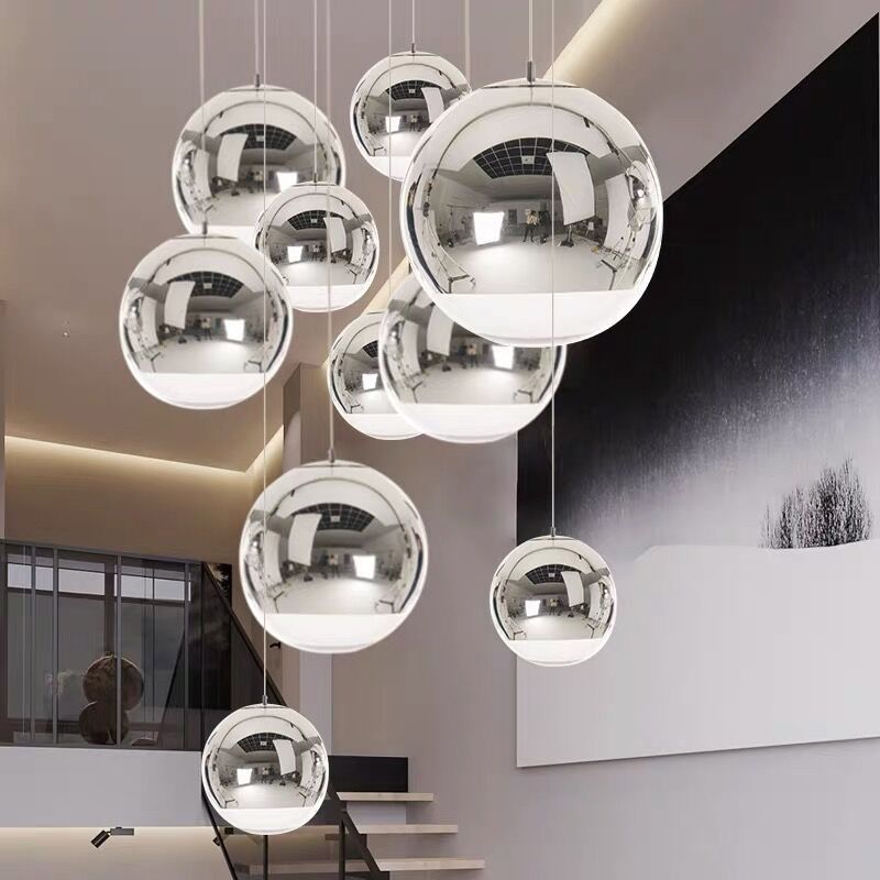 1 Light Glass Pendant Ceiling Lights Modern Spherical Hanging Ceiling Lights for Dining Room