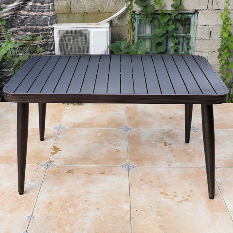 Modern Style Geometric Courtyard Table Aluminum Frame Outdoor Table