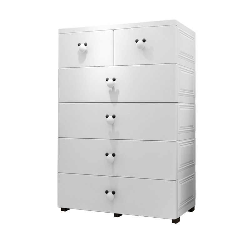 Plastic Matte Finish Non-Hanging Armoire Modern Storage Cabinet with Drawers