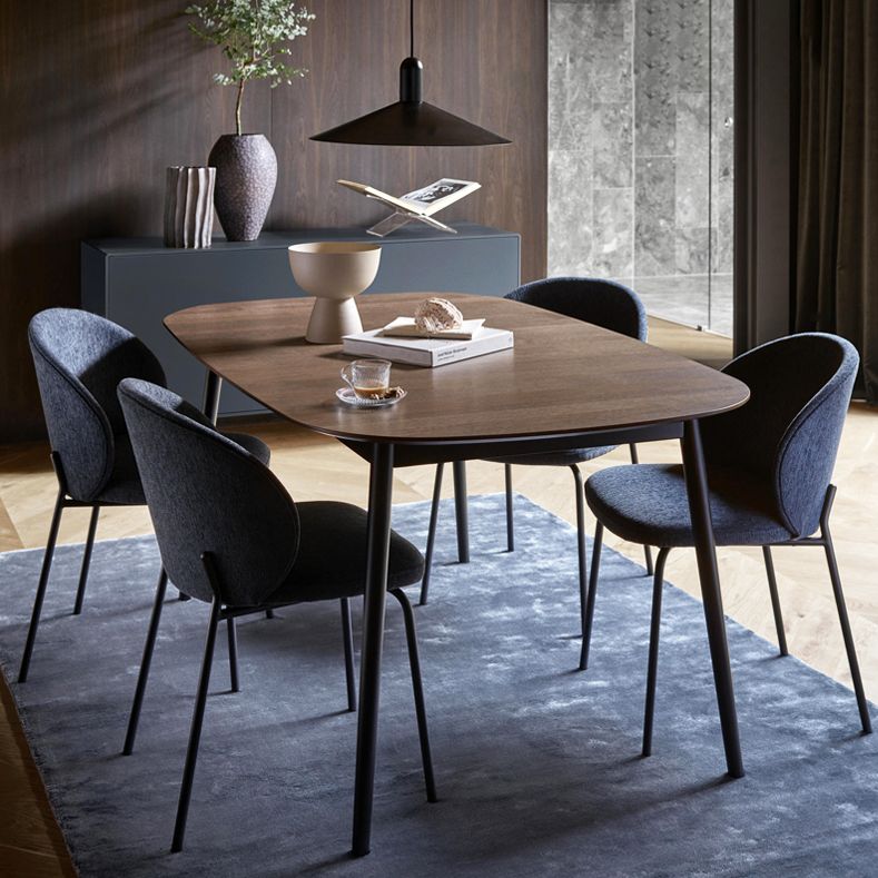 Modern Armless Dining Chairs Black Metal Legs Home Dining Side Chair
