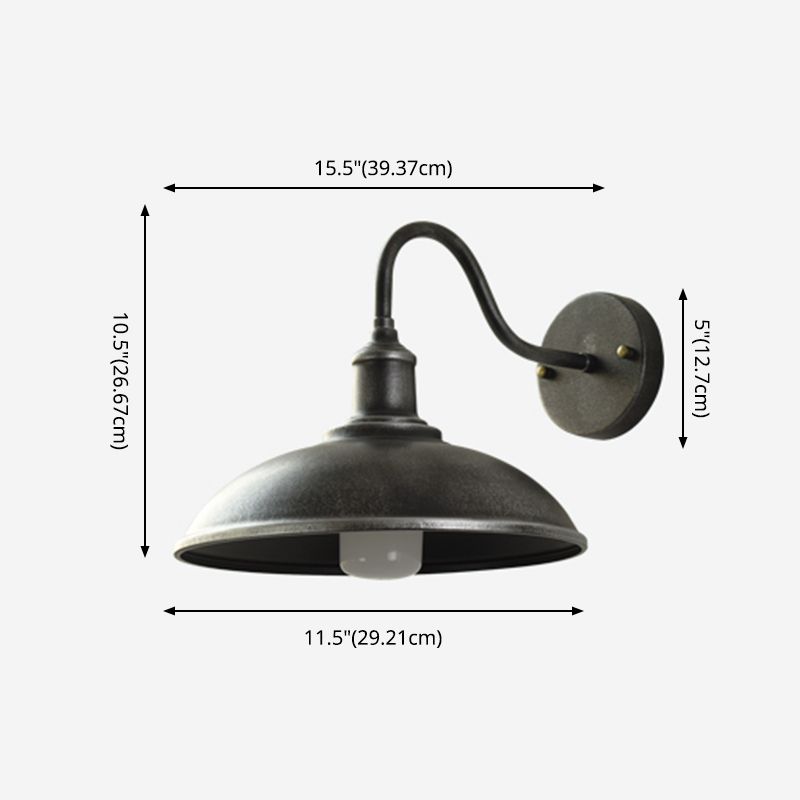 1 Light Metal Wall Mounted Light Fixture Antique Dome Wall Hanging Lights for Hall And Foyer