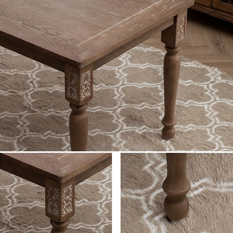 Country Solid Wood Dining Table Set with 4 Legs Base Dining Room Furniture for Home Use