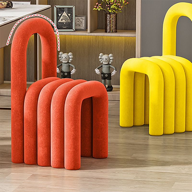 Contemporary Open Back Chair Velvet Dining Side Chair for Indoor