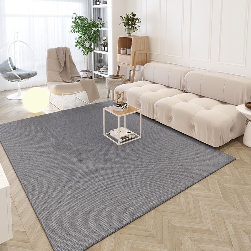Contemporary Solid Area Rug Polyester Indoor Carpet Pet Friendly Carpet for Living Room
