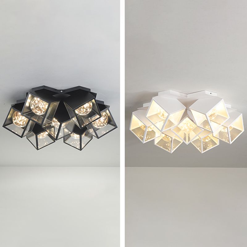 Metall + Acryl Quadrat Schatten Sternenhimmel Design Decke Licht Moderne Einfachheit Flush Montage Beleuchtung Halterung für Wohnzimmer
