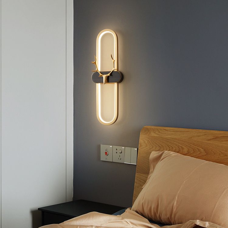 Copper Antlers Wall-Mounted Light Metal Wall Light Sconces for Bedroom