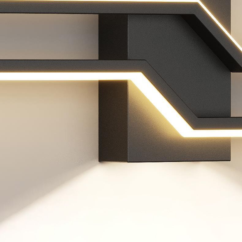 2-Light Modernism Wall Mounted Sconce White/Black LED Wall Light for Foyer