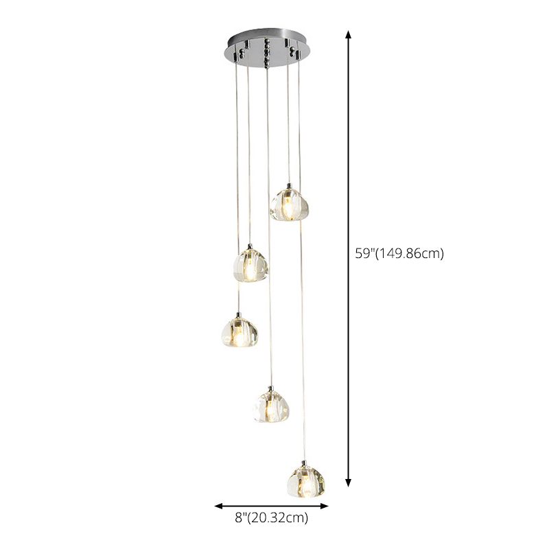 Cherries Hanging Light Fixtures Contemporary Glass Ceiling Pendant for Stairwell