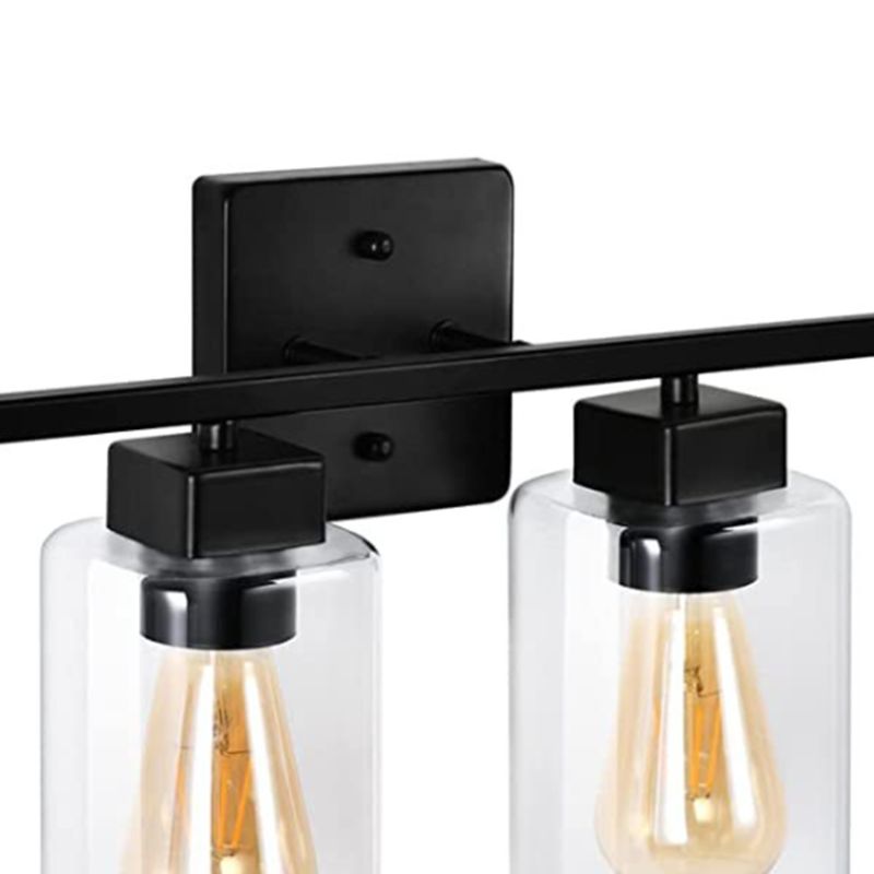 Glass Shaded Bath Vanity Lighting Industrial Black Light for Bathroom