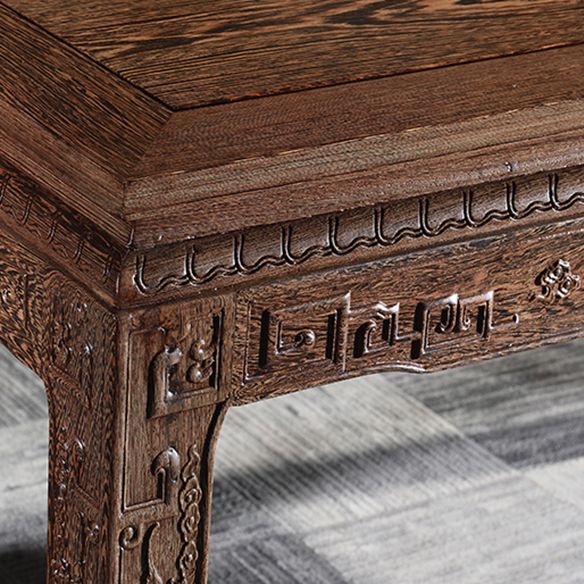 Traditional Style Solid Wood Dining Set with Fixed Table and 4 Legs Base for Home Use