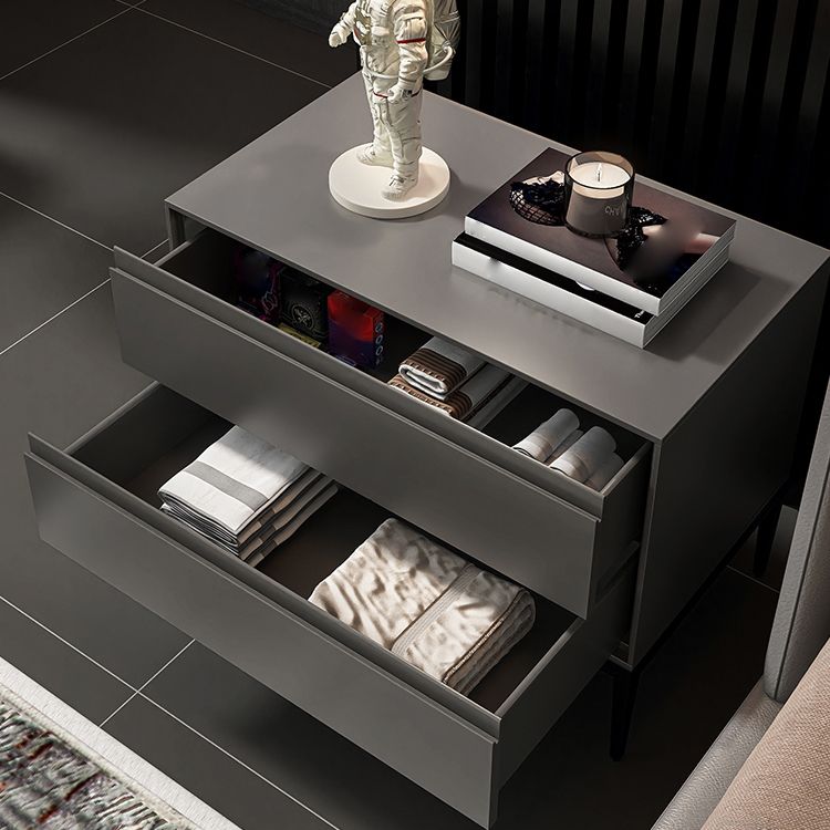 20" Tall 2 - Drawer Nightstand with Metal Legs Glam Night Table