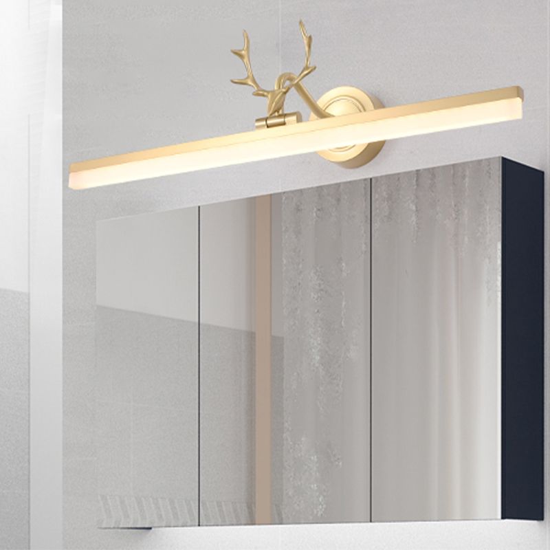 Luce vanità in stile moderno lineare 1 Metal 1 Luce Light Led Light per il bagno in oro