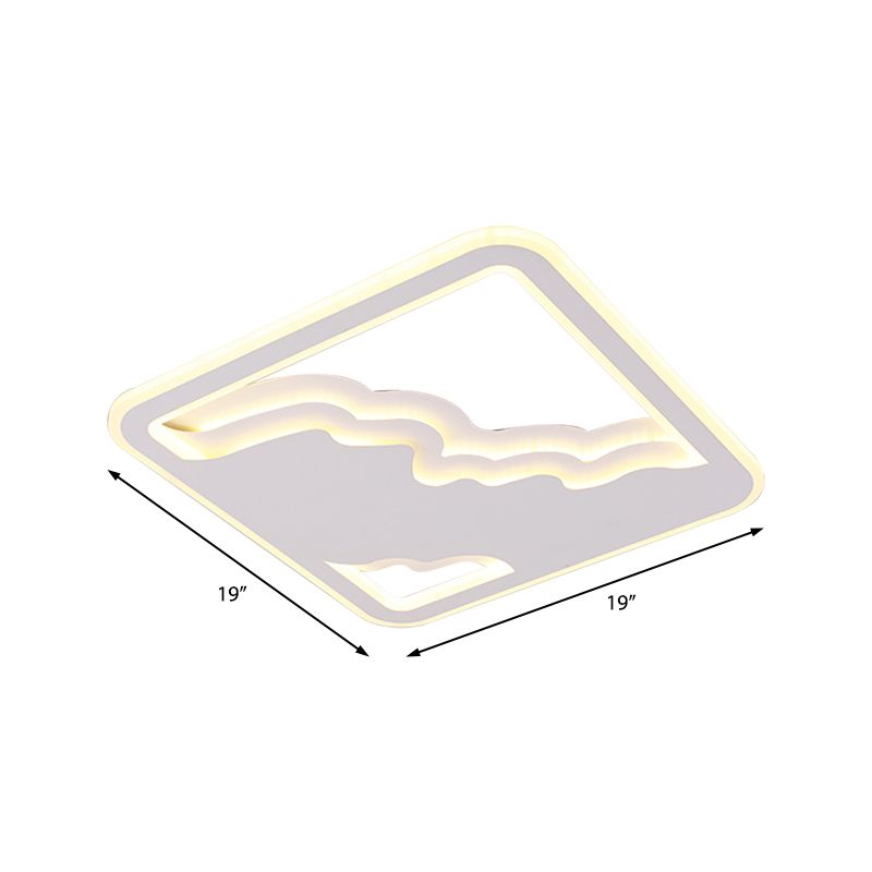 Ultra Dunne Flush Lamp Modernisme Metaal Geïntegreerd Led White Flush Mount Plafond Licht, 19 "/35.5" Wide