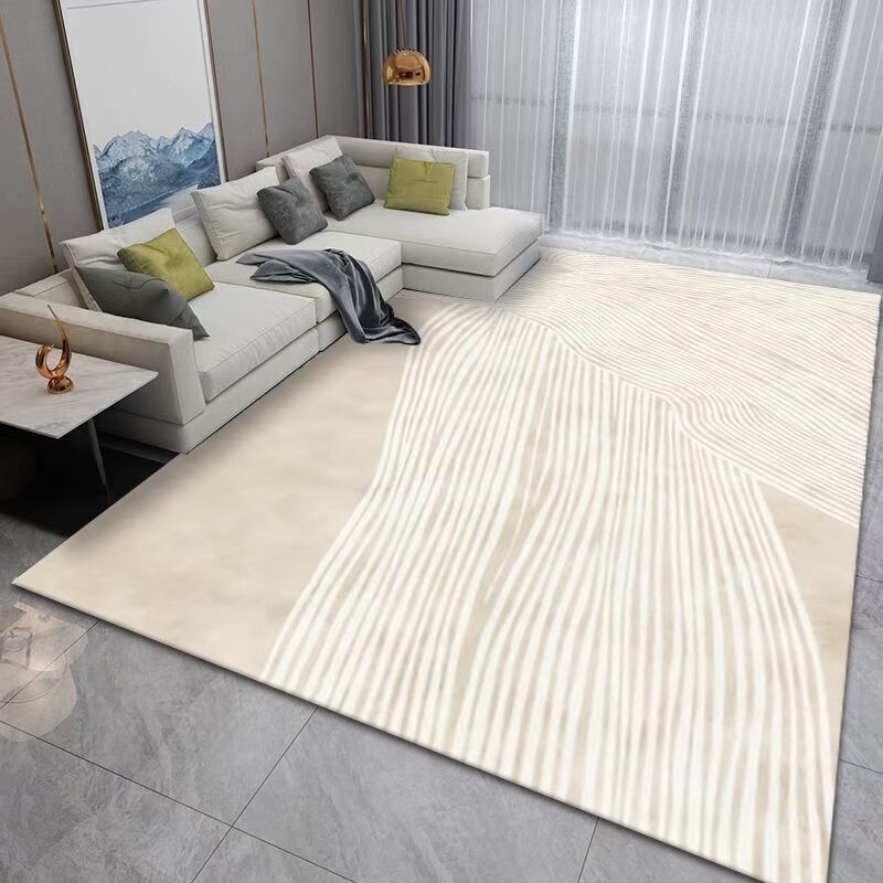 Dark Modern Rug Polyester Striped Rug Washable Rug for Home Decor