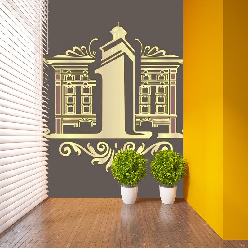 Yellow Manor Printed Murals Decal Water-Proof Contemporary Bedroom Wall Covering