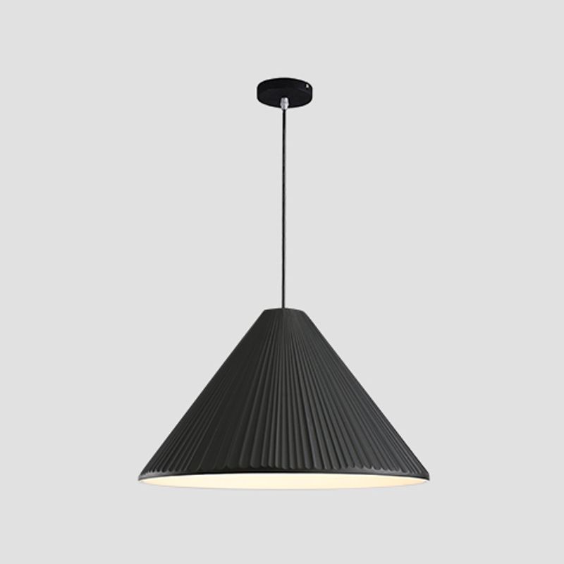 Cone Shape Hanging Lighting Modern Macaron Style Resin 1-Light Pendant Lamp for Bedroom