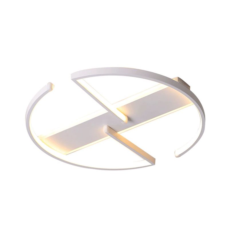 Acrylic Symmetric Circular LED Flush Mount Modernist 16"/19.5" Wide White Ceiling Mounted Fixture for Bedroom