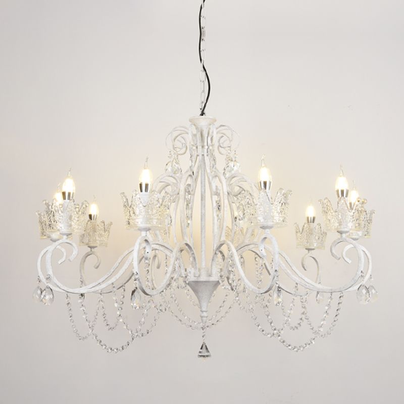 Candelabra Metall Deckenbeleuchtung Vintage Wohnzimmer Kronleuchterleuchte mit Kristallkronendekoration