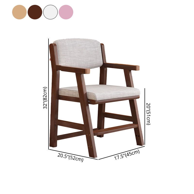 Contemporary Style Dining Chairs Dining Arm Side Chairs with Wooden Legs