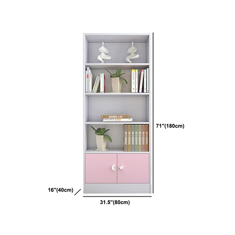 Contemporary Standard Bookshelf Wooden Closed Back Bookcase with Rectangular Shelves