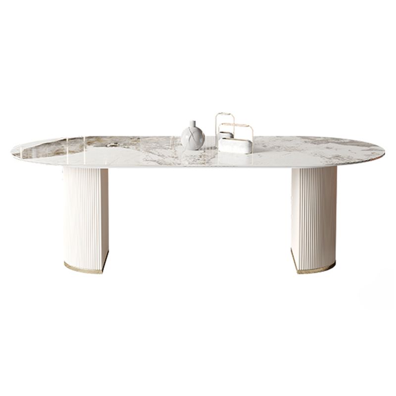 Traditional Luxury Dining Table Sintered Stone Oval Table for Home