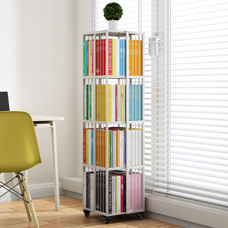 Modern Metal Bookshelf Standard Closed Back Shelf Vertical Bookcase