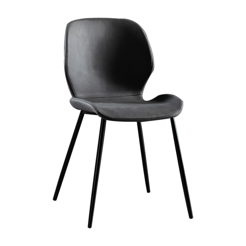 Contemporary Home Upholstered Side Chair Matte Finish Wingback Dining Chair