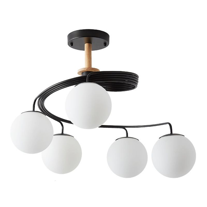 Simple Macron Chandelier Glass Multi Head Pendant Lighting Fixtures for Bedroom