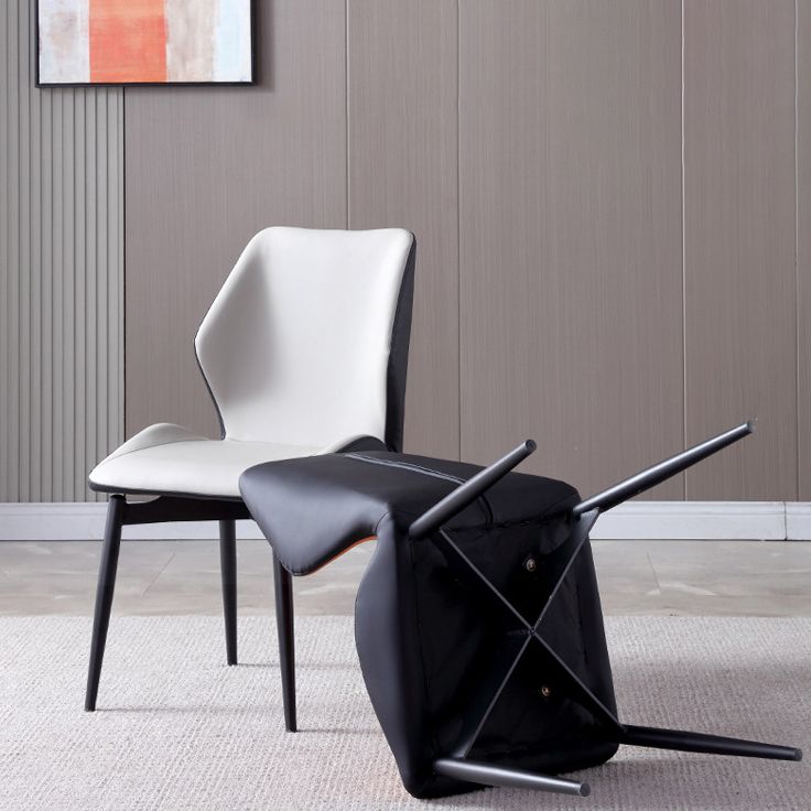 Contemporary Style Chairs Armless Chair with Metal Legs for Kitchen