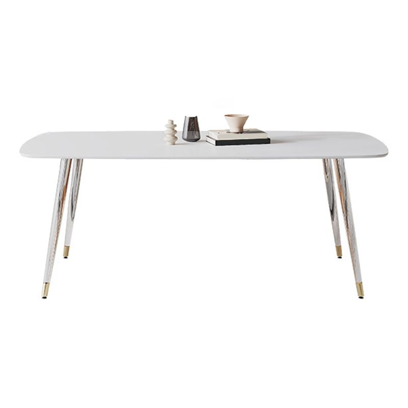 Medieval Rectangle Dining Table Sintered Stone Table with Plastic Legs