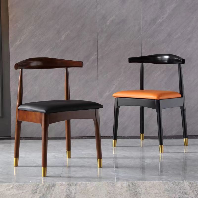 Open Back Side Chair Wood Industrial Dining Room Chair for Kitchen