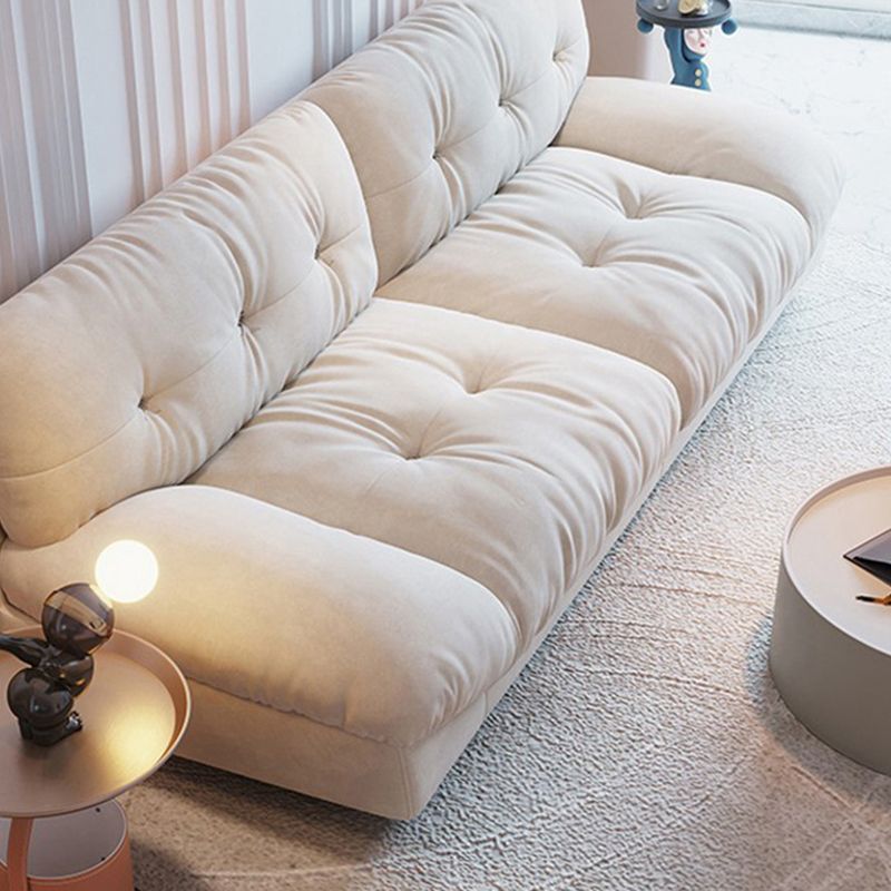 Modern Tufted Back Settee 31.49" High Armless Seating in Beige