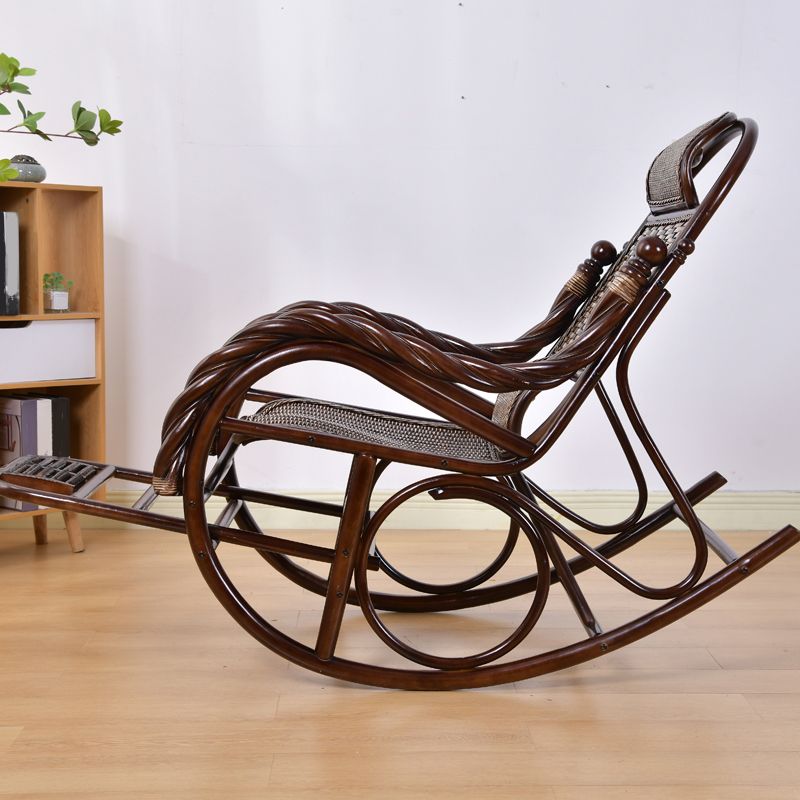 Modern Wicker Rocking Chair in Brown Rocker Chair for Living Room