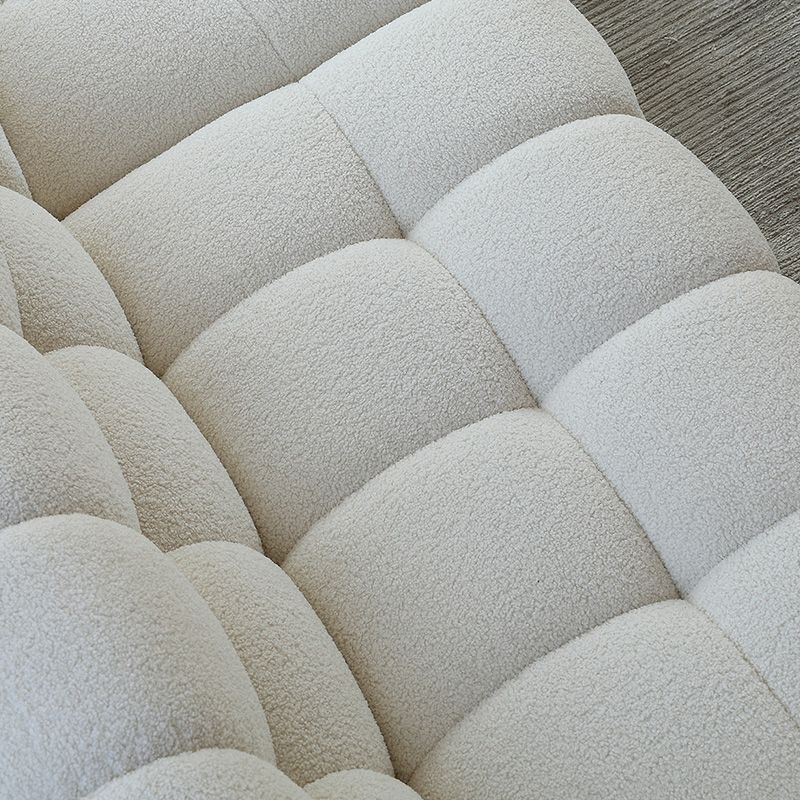 27.55" Tall Tuxedo Arm Sofa Fabric Biscuit Back Sofa in White