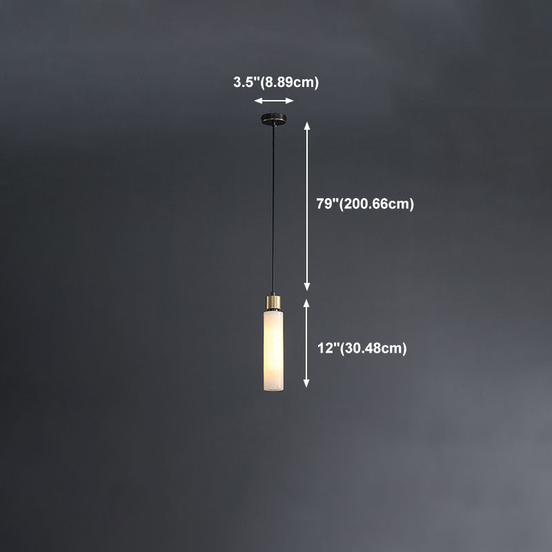 Éclairage de pendentif simple en marbre contemporain pour salle à manger cafée