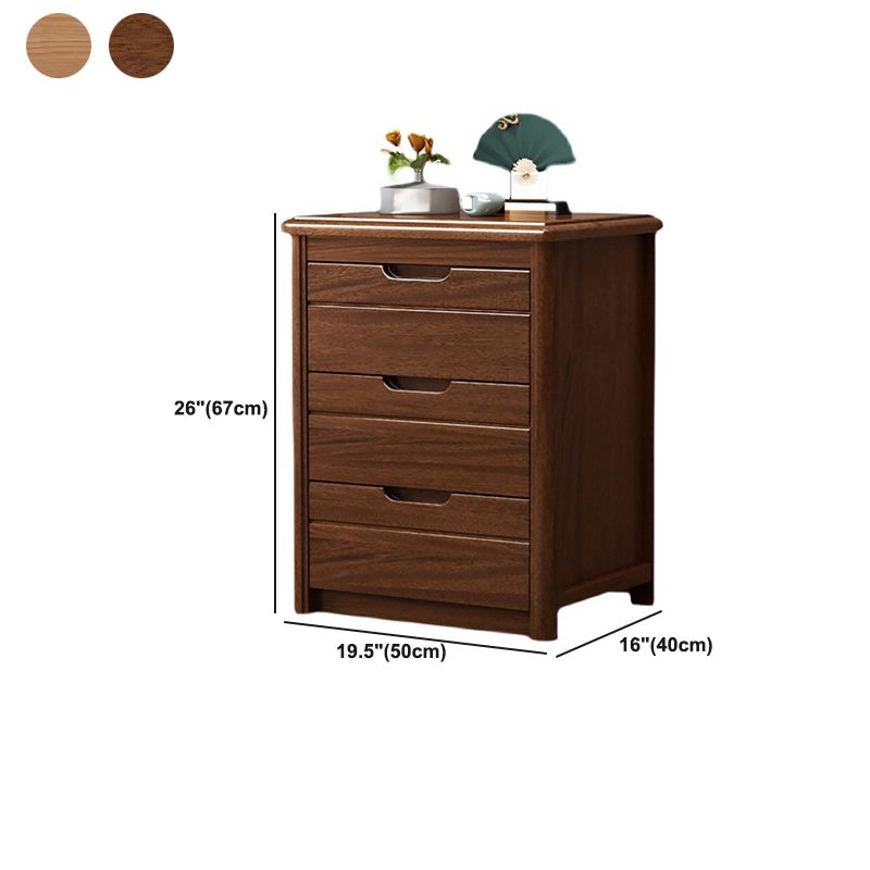Rectangle Brown Walnut Accent Chest with Drawers Modern Chest