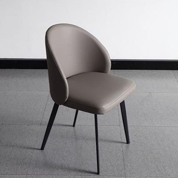 Modern Style Parsons Side Chair Faux Leather Indoor Dining Chair