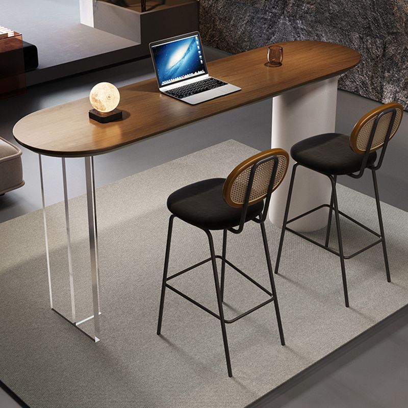 Contemporary Double Pedestal Bar Dining Table Solid Wood Dining Table