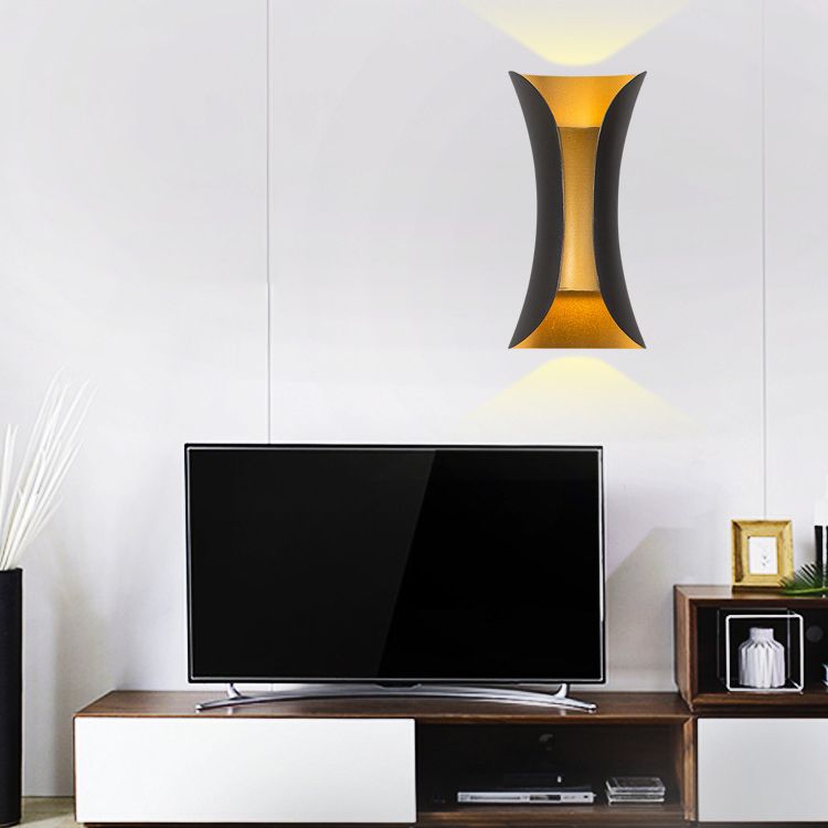 Curl Shape Wall Light Modern Style Metal 2 Lights Sconce for Living Room
