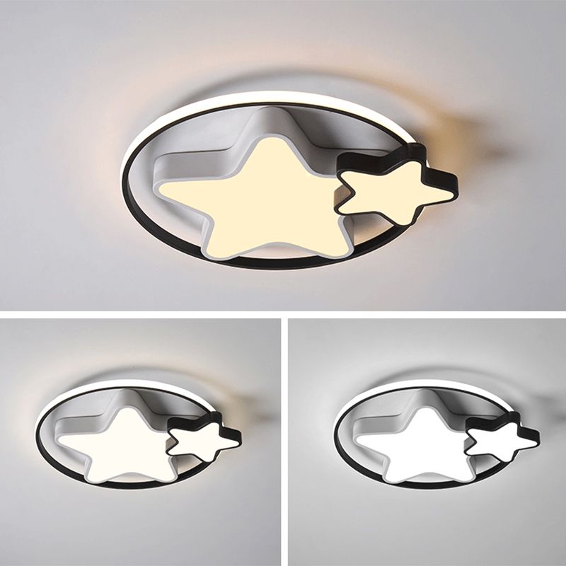 Dubbele Pentagram Acryl LED Plafond Licht Kinderen Kamer Creatief Flush-mount Verlichting