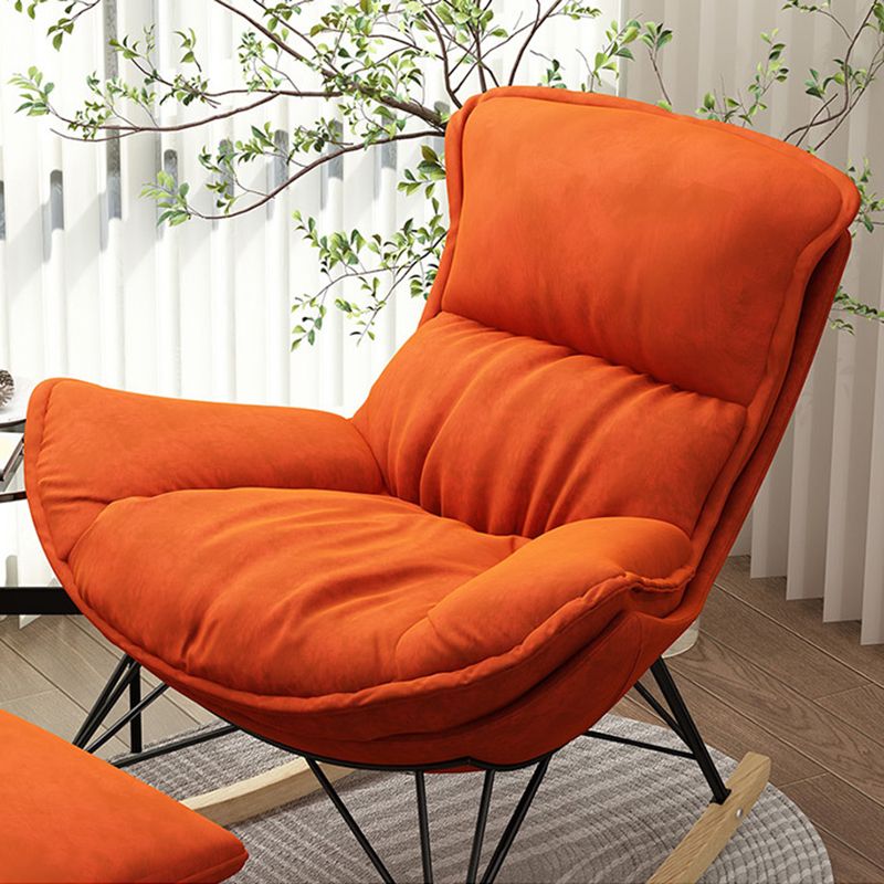 Modern Rocking Chair Ottoman Detail Indoor Rocker Chair with Removable Cushions