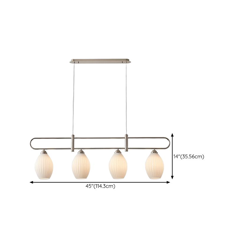 Nordic Style Iron Hanging Lamp Ellipse Shape Island Light Fixture for Living Room