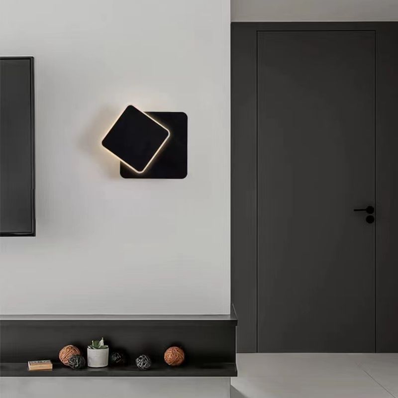 Modern Style Wall Sconce Metal 1 Light Sconces in Black / White