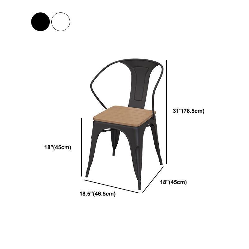 Modern Outdoor Dining Table Set 1/3/4/5 Pieces Round Wood and Metal Dinette Set