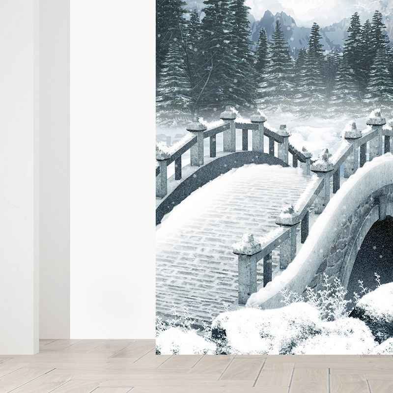 Extra Large Arch Bridge Mural White Non-Woven Wall Art for Home Decor, Personalised