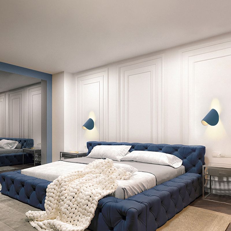 Nordic Style Wall Light Colorful Arc Shape Wall Lamp with Iron Shade for Bedroom