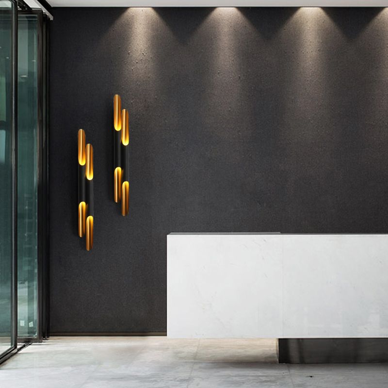 Tube metalen wandlamp Licht Minimalistisch stijl Black Wall Mounted Light Fixture