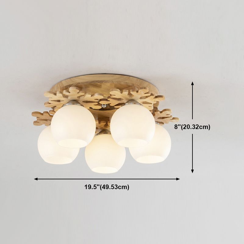 Minimalist Ball Shape Ceiling Light Fixture Glass Bedroom Ceiling Mount Lamp Fixture